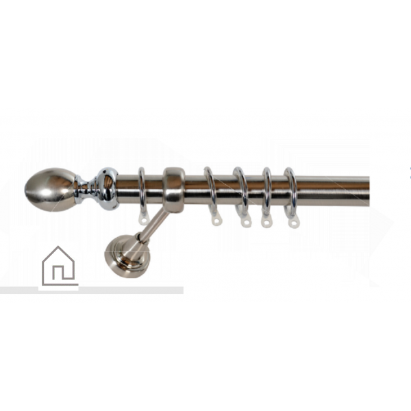 πτυσόμενη κουρτινόβεργα 140 έως 250 Νο 6 Νίκελ / Νίκελ ματ