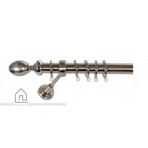 πτυσόμενη κουρτινόβεργα 140 έως 250 Νο 6 Νίκελ / Νίκελ ματ