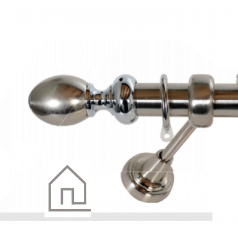 πτυσόμενη κουρτινόβεργα 140 έως 250 Νο 6 Νίκελ / Νίκελ ματ