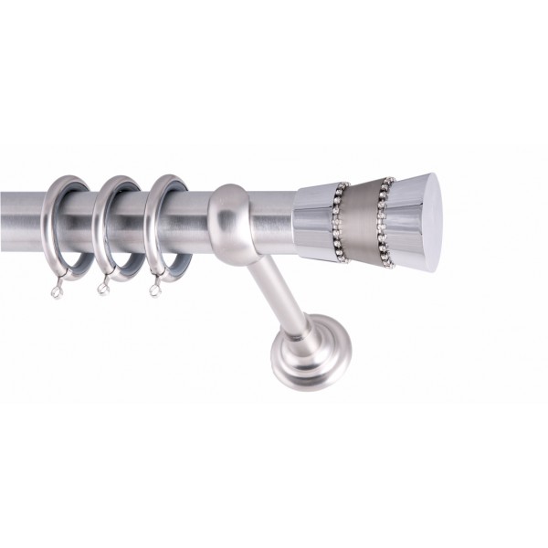 ΚΟΥΡΤΙΝΟΞΥΛΟ TRIPLO STRASS FRANS  Φ35 ΝΙΚΕΛ ΜΑΤ ΜΕ ΝΙΚΕΛ ΜΑΤ ΕΞΑΡΤΗΜΑΤΑ