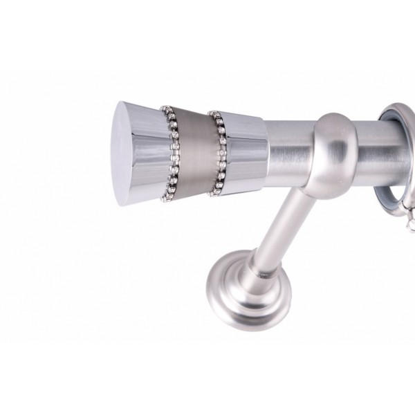 ΚΟΥΡΤΙΝΟΞΥΛΟ TRIPLO STRASS FRANS  Φ35 ΝΙΚΕΛ ΜΑΤ ΜΕ ΝΙΚΕΛ ΜΑΤ ΕΞΑΡΤΗΜΑΤΑ