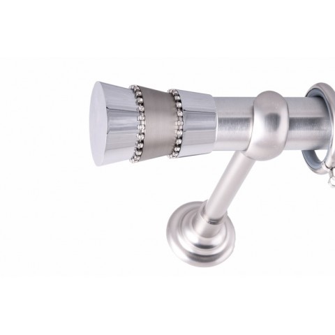 ΚΟΥΡΤΙΝΟΞΥΛΟ TRIPLO STRASS FRANS  Φ35 ΝΙΚΕΛ ΜΑΤ ΜΕ ΝΙΚΕΛ ΜΑΤ ΕΞΑΡΤΗΜΑΤΑ