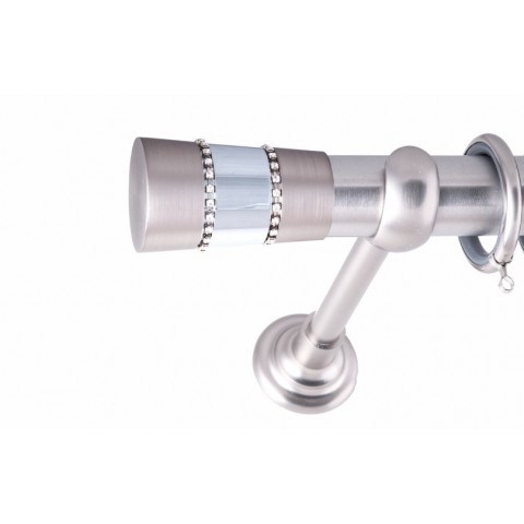 ΚΟΥΡΤΙΝΟΞΥΛΟ ALFA  STRASS FRANS  Φ35 ΝΙΚΕΛ ΜΑΤ ΜΕ ΝΙΚΕΛ ΜΑΤ ΕΞΑΡΤΗΜΑΤΑ