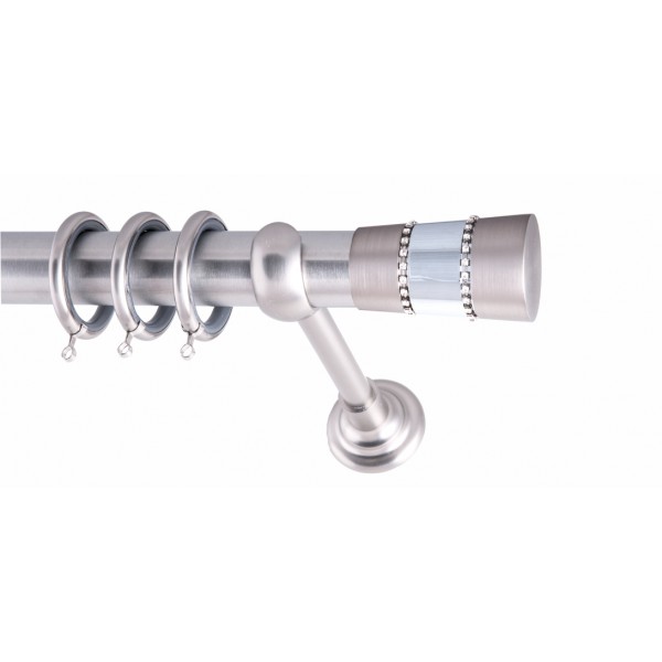 ΚΟΥΡΤΙΝΟΞΥΛΟ ALFA  STRASS FRANS  Φ35 ΝΙΚΕΛ ΜΑΤ ΜΕ ΝΙΚΕΛ ΜΑΤ ΕΞΑΡΤΗΜΑΤΑ