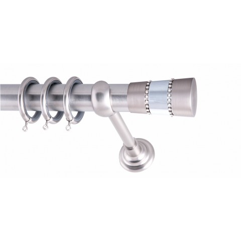 ΚΟΥΡΤΙΝΟΞΥΛΟ ALFA  STRASS FRANS  Φ35 ΝΙΚΕΛ ΜΑΤ ΜΕ ΝΙΚΕΛ ΜΑΤ ΕΞΑΡΤΗΜΑΤΑ