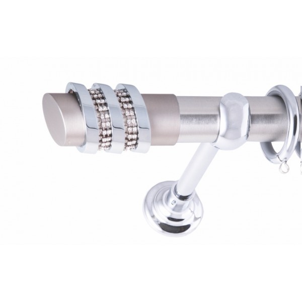 ΚΟΥΡΤΙΝΟΞΥΛΟ THREE RINGS FRANS  Φ35 ΝΙΚΕΛ ΜΑΤ ΜΕ ΧΡΩΜΙΟ ΕΞΑΡΤΗΜΑΤΑ