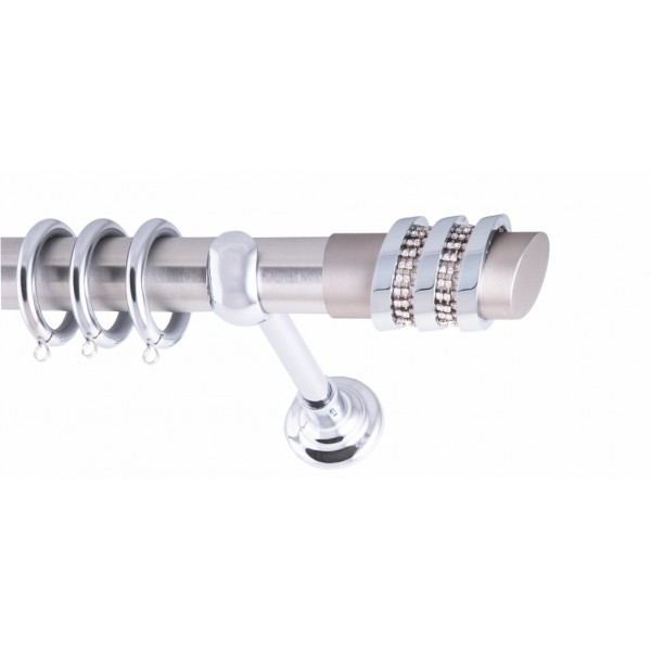 ΚΟΥΡΤΙΝΟΞΥΛΟ THREE RINGS FRANS  Φ35 ΝΙΚΕΛ ΜΑΤ ΜΕ ΧΡΩΜΙΟ ΕΞΑΡΤΗΜΑΤΑ