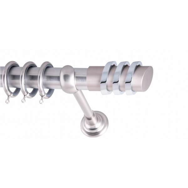 ΚΟΥΡΤΙΝΟΞΥΛΟ THREE RINGS FRANS Φ35 ΝΙΚΕΛ ΜΑΤ ΜΕ ΝΙΚΕΛ ΜΑΤ ΕΞΑΡΤΗΜΑΤΑ