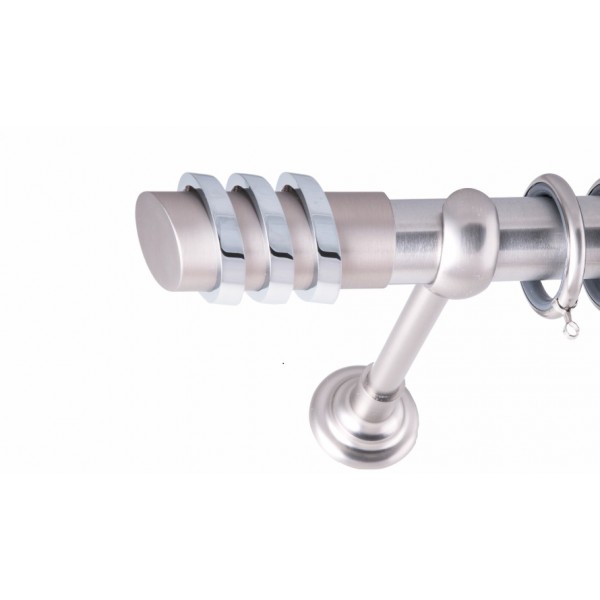 ΚΟΥΡΤΙΝΟΞΥΛΟ THREE RINGS FRANS Φ35 ΝΙΚΕΛ ΜΑΤ ΜΕ ΝΙΚΕΛ ΜΑΤ ΕΞΑΡΤΗΜΑΤΑ