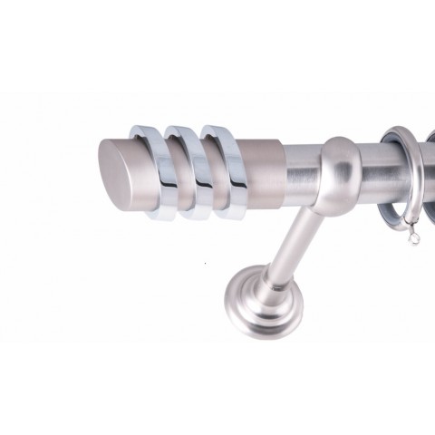 ΚΟΥΡΤΙΝΟΞΥΛΟ THREE RINGS FRANS Φ35 ΝΙΚΕΛ ΜΑΤ ΜΕ ΝΙΚΕΛ ΜΑΤ ΕΞΑΡΤΗΜΑΤΑ