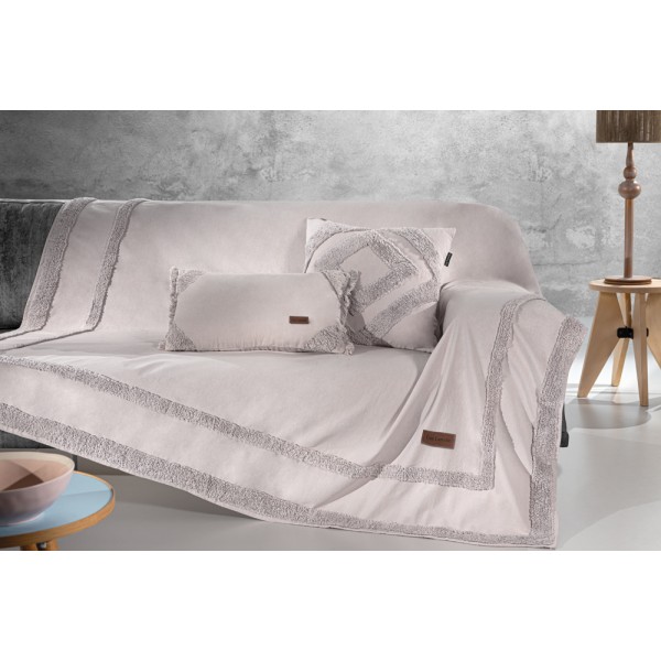 Βαμβακερό Ριχτάρι 1θέσιου Hidi 180x180cm Pudra Guy Laroche