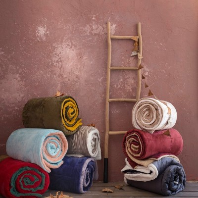 Πάπλωμα Υπέρδιπλο 220x240 Nuan Wine Red - Light Beige Nima 2