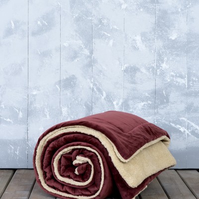 Πάπλωμα Υπέρδιπλο 220x240 Nuan Wine Red - Light Beige Nima