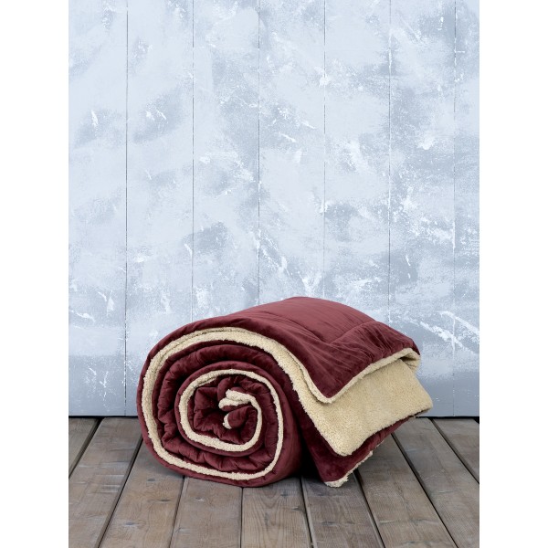 Πάπλωμα Υπέρδιπλο 220x240 Nuan Wine Red - Light Beige Nima