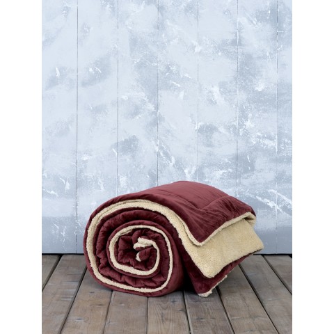 Πάπλωμα Υπέρδιπλο 220x240 Nuan Wine Red - Light Beige Nima