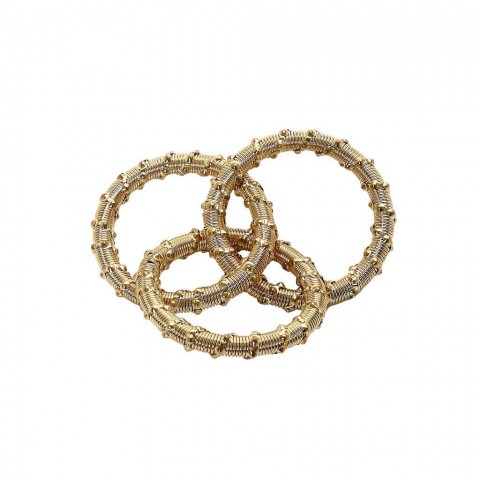 Δαχτυλίδι Πετσέτας Μεταλλικό σε χρυσό  Χρώμα 6τμχ YRA108K6 espiel5205918265359