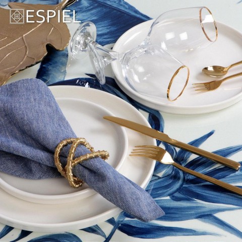 Δαχτυλίδι Πετσέτας Μεταλλικό σε χρυσό  Χρώμα 6τμχ YRA108K6 espiel5205918265359