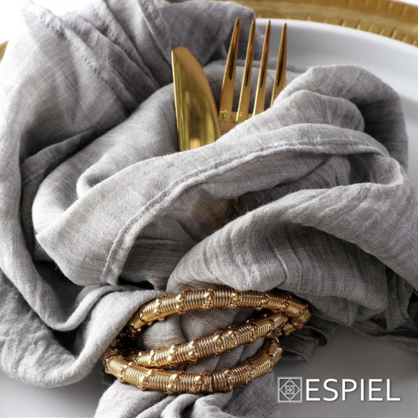 Δαχτυλίδι Πετσέτας Μεταλλικό σε χρυσό  Χρώμα 6τμχ YRA108K6 espiel5205918265359