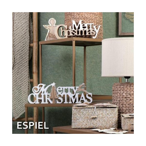 Χριστουγεννιάτικη Πινακίδα Ξύλινη Καφέ Merry Christmas 30x3x12cm