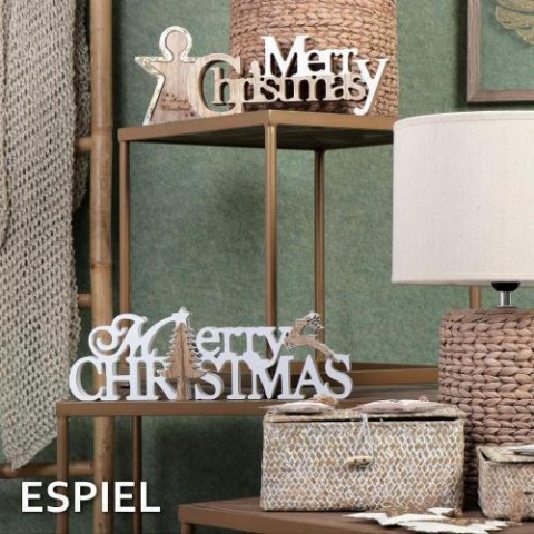 Χριστουγεννιάτικη Πινακίδα Ξύλινη Καφέ Merry Christmas 30x3x12cm