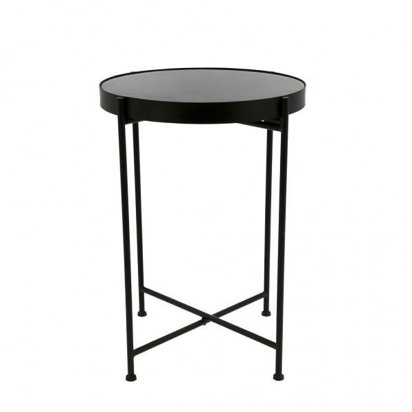 ΤΡΑΠΕΖΑΚΙ ΜΕΤΑΛΙΚΟ  ΣΤΡΟΓΓΥΛΟ  ΜΑΥΡΟ ΜΕ ΓΥΑΛΙ 43ΕΚ AFT2015205918287870