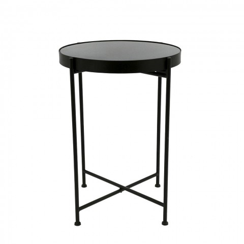 ΤΡΑΠΕΖΑΚΙ ΜΕΤΑΛΙΚΟ  ΣΤΡΟΓΓΥΛΟ  ΜΑΥΡΟ ΜΕ ΓΥΑΛΙ 43ΕΚ AFT2015205918287870