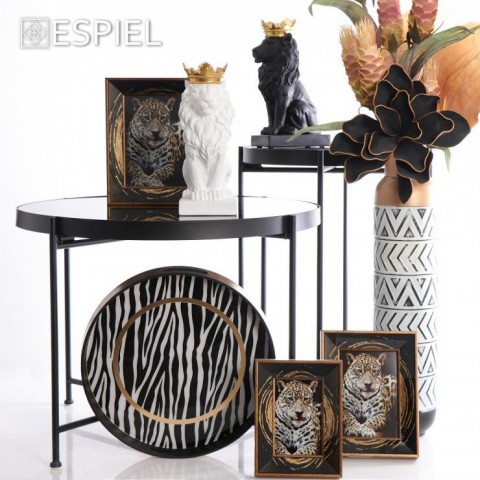 ΤΡΑΠΕΖΑΚΙ ΜΕΤΑΛΙΚΟ  ΣΤΡΟΓΓΥΛΟ  ΜΑΥΡΟ ΜΕ ΓΥΑΛΙ 43ΕΚ AFT2015205918287870