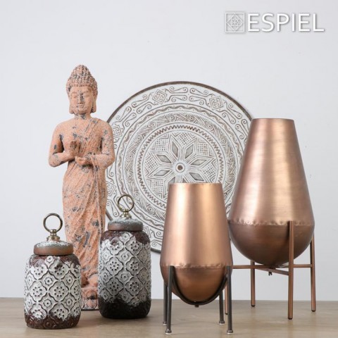 ΒΑΖΟ ΜΕΤΑΛΛΙΚΟ. ΜΕ STAND ΜΠΡΟΝΖΕ 35ΕΚ - ESPIEL5205918289232