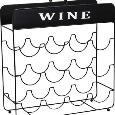 Επιτραπέζια Μπουκαλοθήκη Μεταλλική για 15 Μπουκάλια Μπρονζέ 34x31x62εκ. AFT228 - ESPIEL