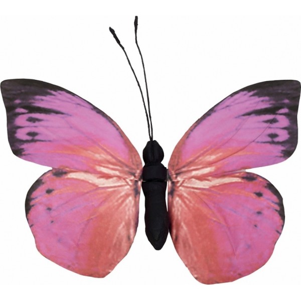 Διακοσμητική Πεταλούδα Τοίχου από Χαρτί Ροζ 27x3x30cm - ESPIEL
