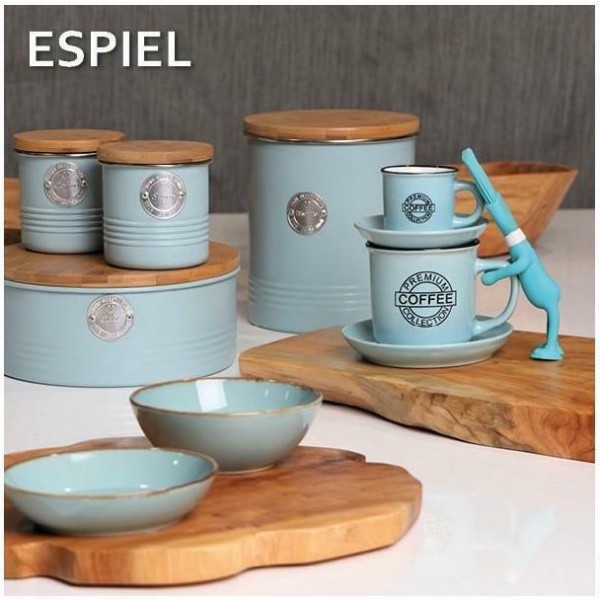 Coffee Σετ Φλιτζάνι και Πιατάκι Καφέ από Πορσελάνη Γαλάζιο 90ml - ESPIEL