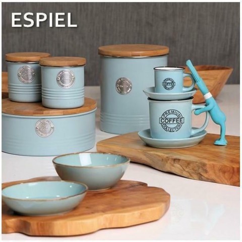 Coffee Σετ Φλιτζάνι και Πιατάκι Καφέ από Πορσελάνη Γαλάζιο 90ml - ESPIEL