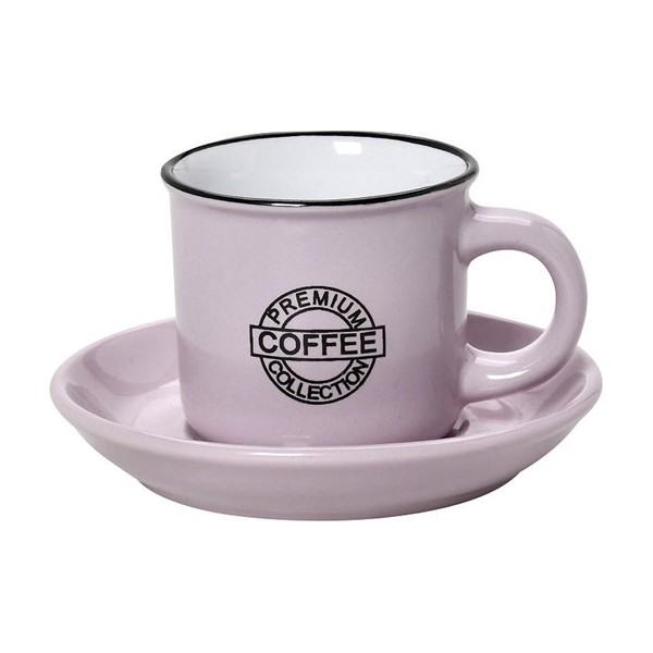 Coffee Σετ Φλιτζάνι και Πιατάκι Καφέ από Πορσελάνη Ροζ 300ml - ESPIEL