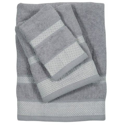 Πετσέτες Μπάνιου (Σετ 3τμχ) Das Home Best Line 0592 Γκρι