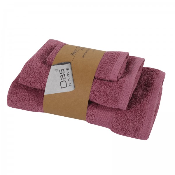 Πετσέτες Μπάνιου (Σετ 3τμχ) Das Home Best Line 0599 Βιολετί