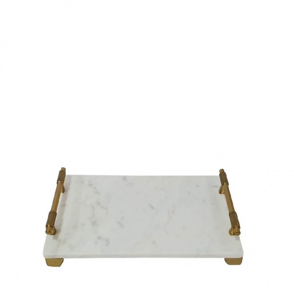 ΔΙΣΚΟΣ ΟΡΘΟΓΩΝΙΟΣ ΜΕ ΧΡΥΣΕΣ ΛΑΒΕΣ ΜΠΡΟΥΤΖΟΣ/ΜΑΡΜΑΡΟ 38x23x8εκ - GET405 ESPIEL