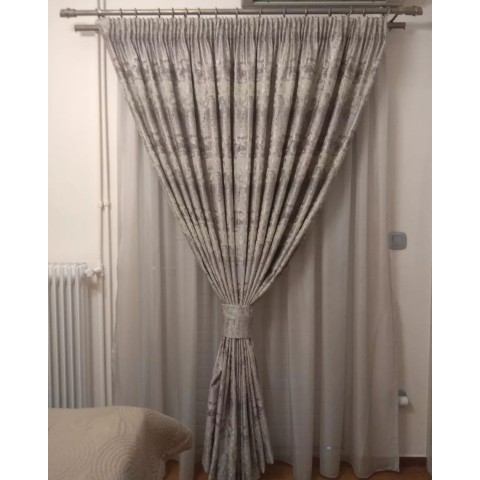 Κουρτίνα Ύφασμα Ζακάρ με το μέτρο Φ300 nude