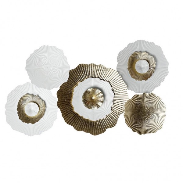 ΕΠΙΤΟΙΧΙΟ ΔΙΑΚΟΣΜΗΤΙΚΟ ΜΕΤΑΛΛΙΚΟ ΛΕΥΚΟ-ΧΡΥΣΟ 113x8x63εκ ICY321 - ESPIEL