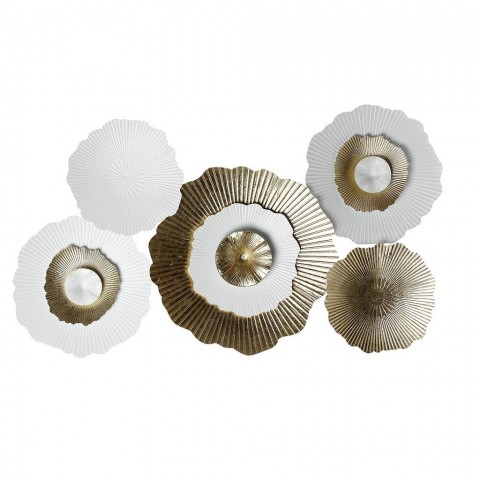 ΕΠΙΤΟΙΧΙΟ ΔΙΑΚΟΣΜΗΤΙΚΟ ΜΕΤΑΛΛΙΚΟ ΛΕΥΚΟ-ΧΡΥΣΟ 113x8x63εκ ICY321 - ESPIEL