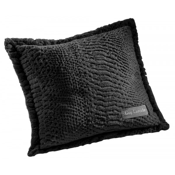 Γούνινο Ριχτάρι Πολυθρόνας Crusty Black  130x170cm σετ 2τμχ  με Μαξιλαροθήκη   Guy Laroche5206480604751