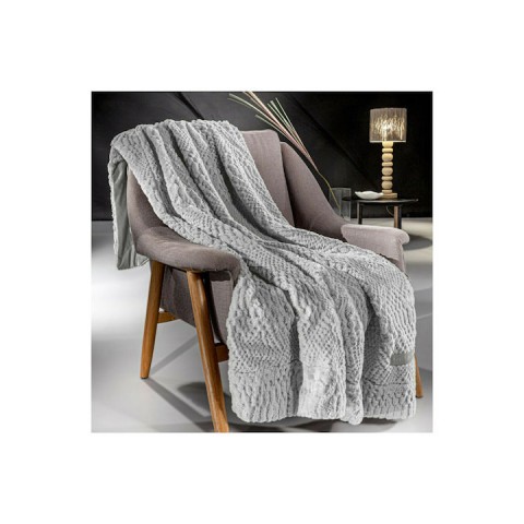 Γούνινο  Ριχτάρι πολυθρόνας  Crusty Silver 170x130cm σετ 2τμχ   με Μαξιλαροθήκη5206480504327