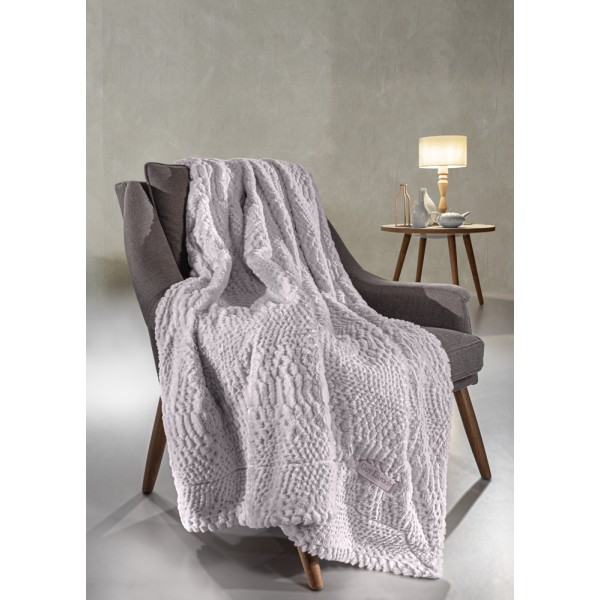 Guy Laroche Γούνινο ριχτάρι.CRUSTY  MELANZE  Τριθέσιος  170X300 + ΜΑ. 48X48+35206480604805