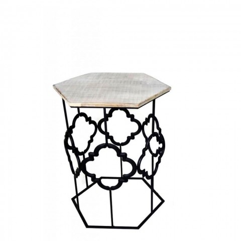 ΤΡΑΠΕΖΑΚΙΑ ΜΕΤΑΛΛΙΚΟ ΜΑΥΡΟ ΜΕ ΞΥΛΙΝΗ ΕΠΙΦΑΝΕΙΑ 52-ΕΚ - ESPIEL