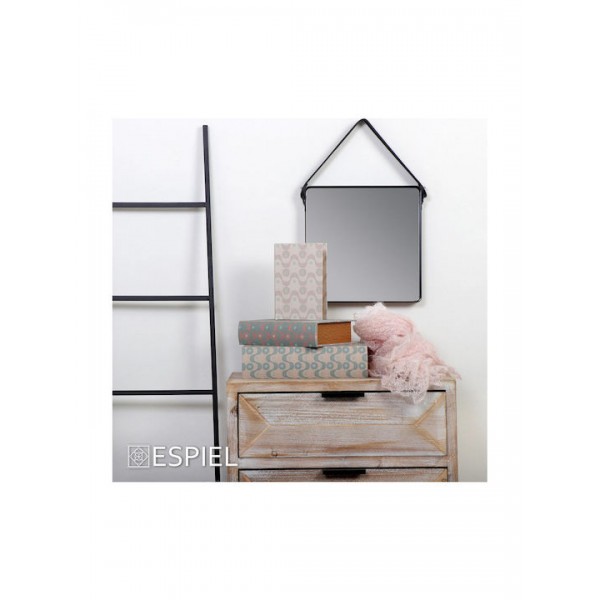 Καθρέπτης Τοίχου με Μαύρο Μεταλλικό Πλαίσιο 30x30cm - ESPIEL MAZ105