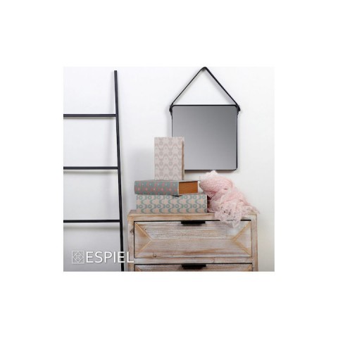 Καθρέπτης Τοίχου με Μαύρο Μεταλλικό Πλαίσιο 30x30cm - ESPIEL MAZ105