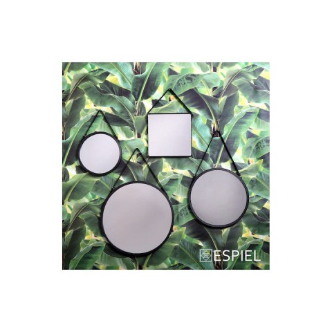 Καθρέπτης Τοίχου με Μαύρο Μεταλλικό Πλαίσιο 30x30cm - ESPIEL MAZ105