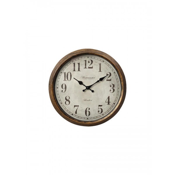 Ρολόι Τοίχου Πλαστικό Μπρονζέ 30.5cm - ESPIEL ROL606