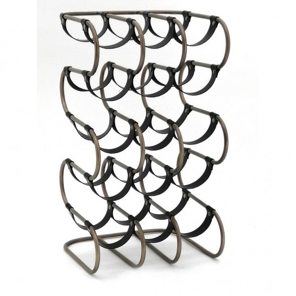 Επιτραπέζια Μπουκαλοθήκη Μεταλλική για 15 Μπουκάλια Μπρονζέ 34x31x62εκ. AFT228 - ESPIEL