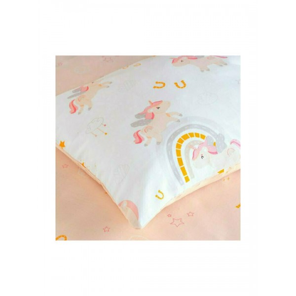 Σετ Βρεφικά Σεντόνια Κούνιας Βαμβακερά Unicorn Λευκά 3τμχ 120x160εκ5206482075559