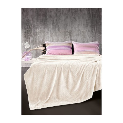 Guy Laroche Rombus Κουβέρτα Fleece Υπέρδιπλη 220x240εκ. Ecru